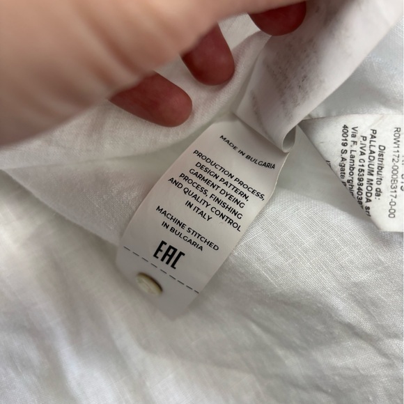 120% lino white linen button front shirt - Picture 6 of 9